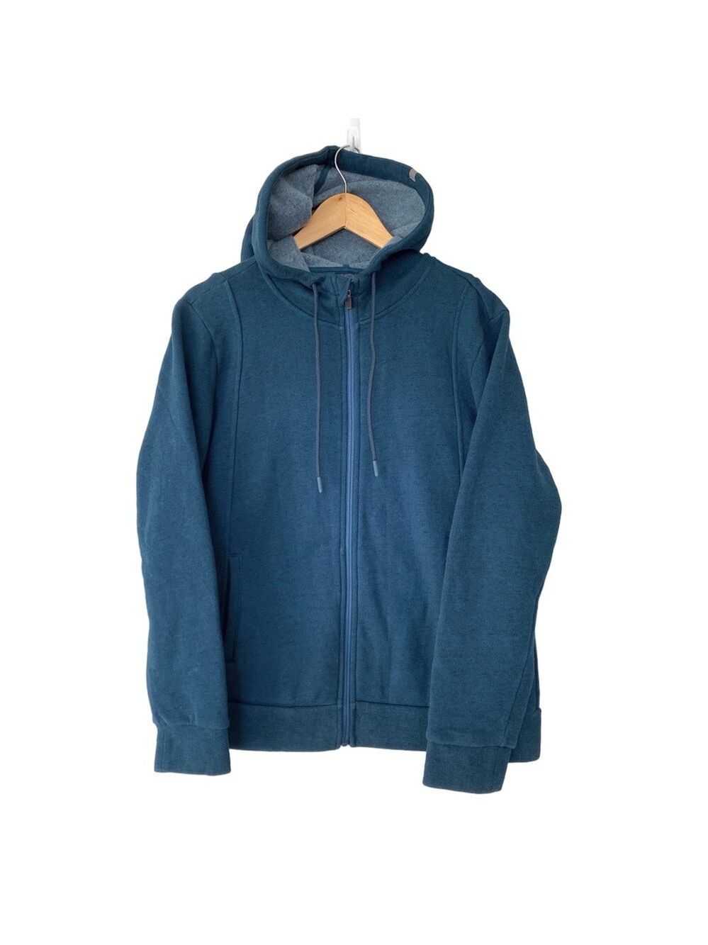 Figs Essential Hoodie Full Zip Sweatshirt Teal Blue Size L